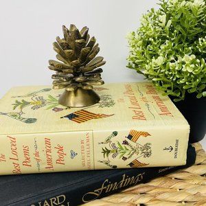 Vintage Heavy Solid Brass Pinecone Home Decor  Decoration Candle Holder 3.5”x 2”